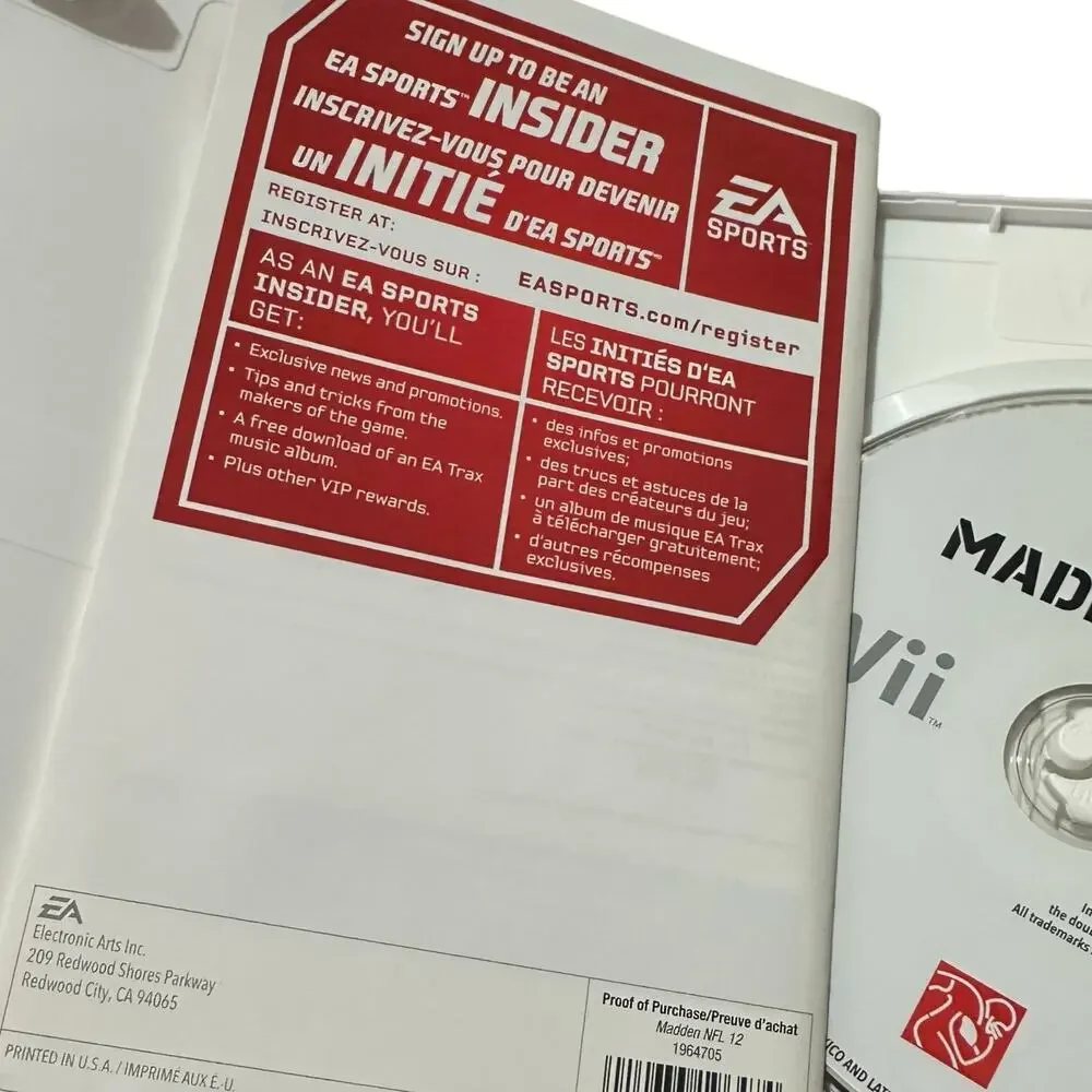 Madden NFL 12 Nintendo Wii Complete with Manual Untested Sport Football Gaming